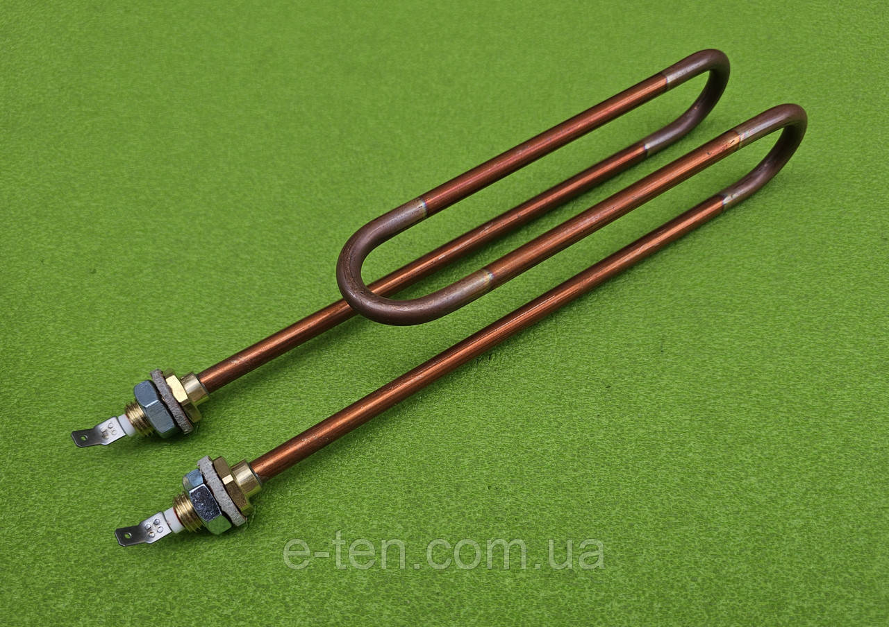Тен мідний OASIS 2000W ("ЗАГНУТИЙ") / 230V / на латунних штуцерах Ø14мм / Lпогружна=260мм до бойлерів Eldom, Roda, фото 1