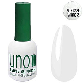 Молочне базове покриття UNO Milk Base для нігтів 12 мл. White №2