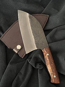 Ніж кухонний Серб 8 зі сталі х12мф/62 HRC, сокира сікач ручної роботи високої якості з чохлом в комплекті