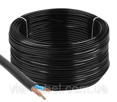 Провід ПВС 2х2.5 мідний круглий, чорний Одеса ГОСТ (бухта 100м), фото 1