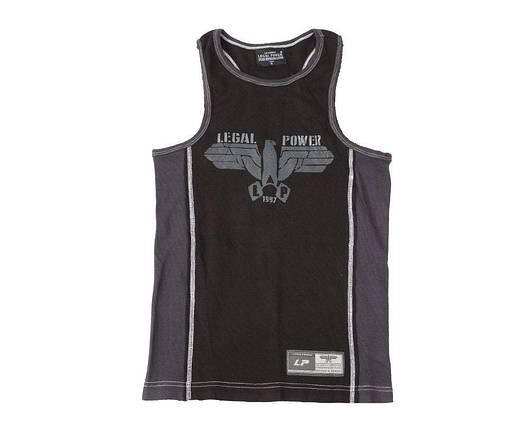 Спортивна чоловіча майка Legal Power Tanktop Eagle RIB чорна з сірим XXL, фото 2