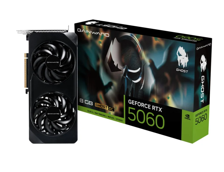 Відеокарта Gainward GeForce RTX 5060 Ghost OC 8GB GDDR7 DLSS4 (NE75060S19P1-GB2063B), фото 1