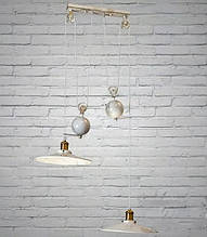 Люстра підвіс в стилі Лофт на 2 плафона, біла патина