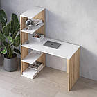 Письмовий стіл зі стелажем зліва колір дуб сонома з білим h148*120*60 см, фото 2