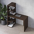 Письмовий стіл з відкритими полицями зліва колір венге темний h148*120*60 см, фото 2