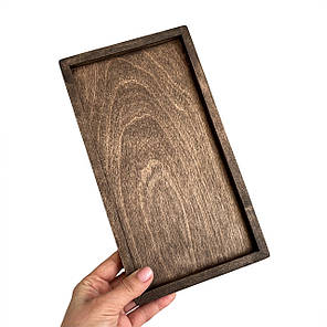 Сервірувальна підставка під столові прилади з дерева (26х14х2 см) коричнева, фото 3