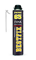 Піна монтажна під трубку та пістолет 860 мл 2 в 1 всесезонна 65 л вихід піни BestFIX Professional