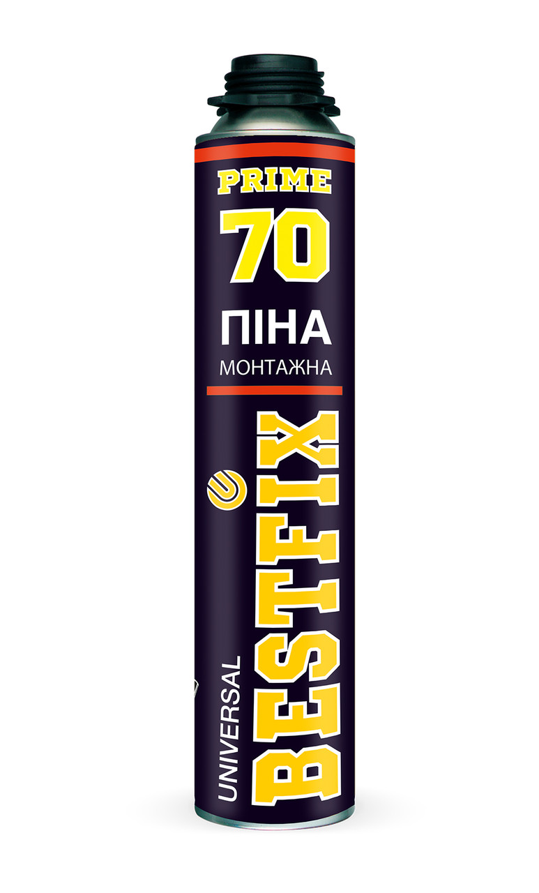 Піна монтажна під пістолет 900 мл всесезонна 70 л вихід піни BestFIX Professional, фото 1