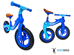 Дитячий складаний біговел Dolphin для дітей віком від 2 до 5 років. Синій колір