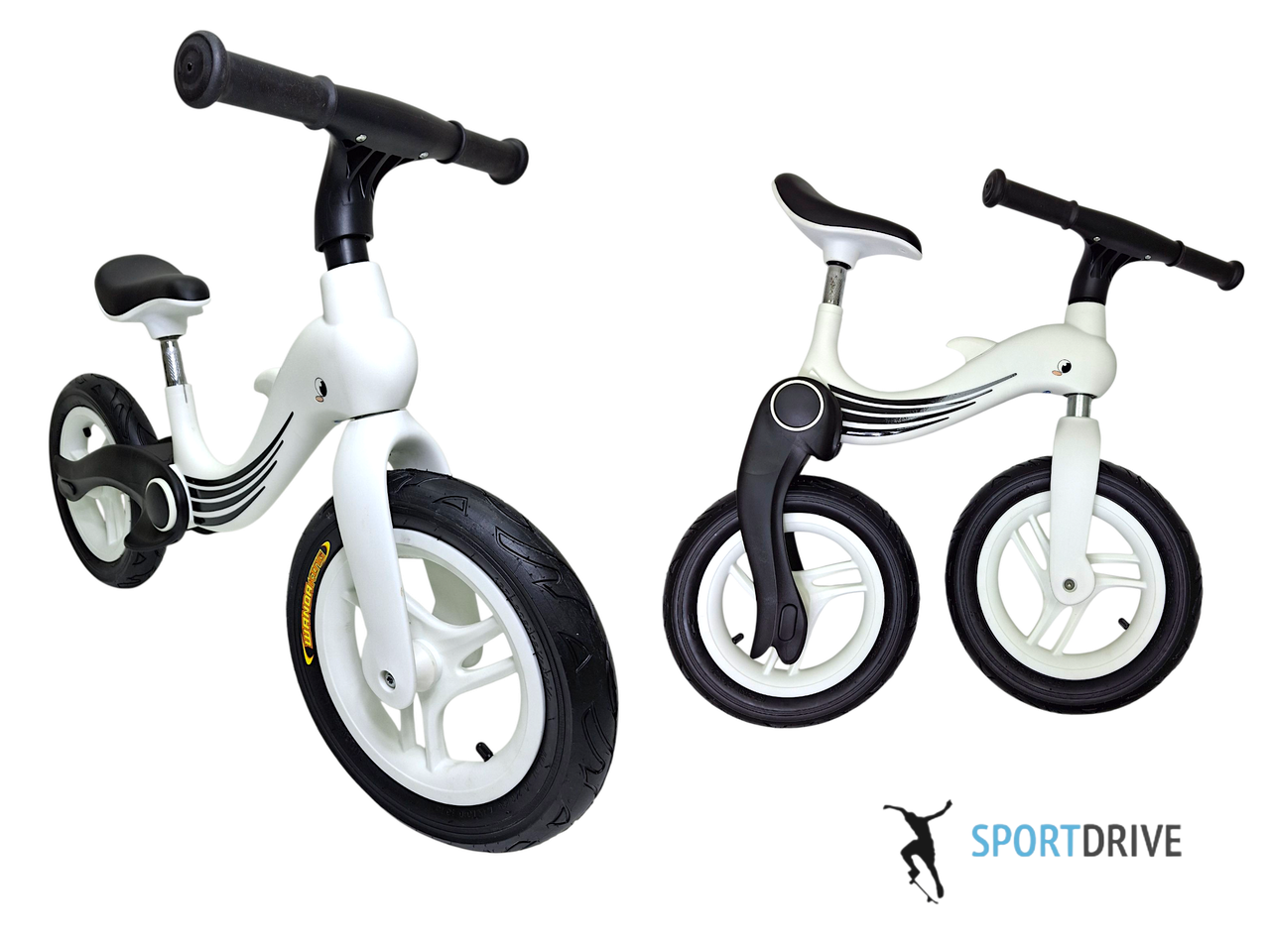 Дитячий складаний біговел Dolphin для дітей віком від 2 до 5 років. Білий колір, фото 1