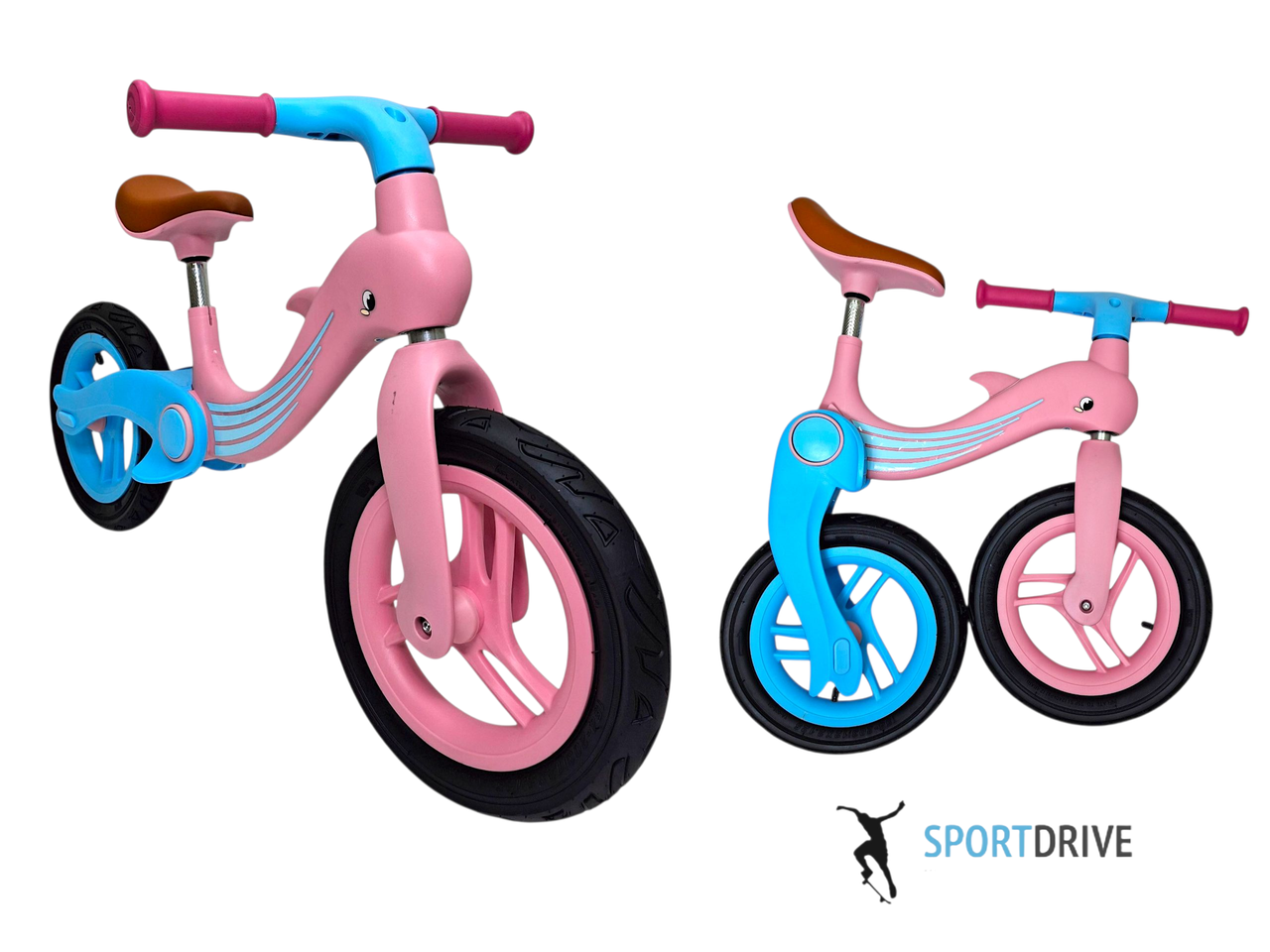 Дитячий складаний біговел Dolphin для дітей віком від 2 до 5 років. Рожевий колір, фото 1