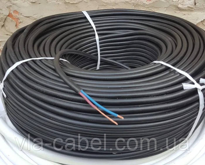 Кабель круглий ПВС 2х2.5 мідний гнучкий, чорний Одеса ГОСТ (бухта 100м), фото 1