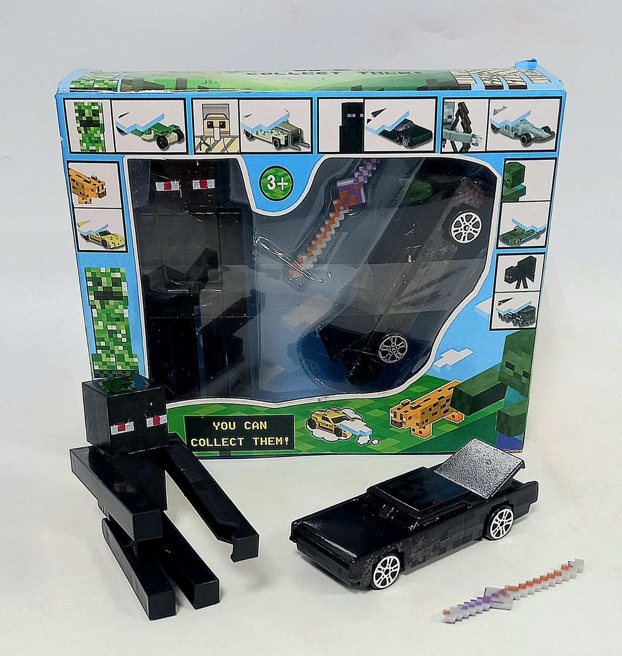 Набір Майнкрафт машинка, молоток, ендермен Хот вілс. Hot wheels, фото 1