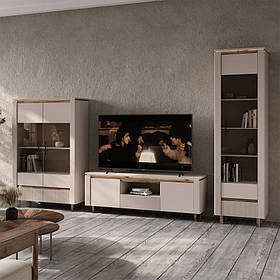 Стінка в вітальню Елегант (ДСП/МДФ) дуб ліворно/кашемір ВМК Україна