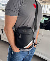 Чоловіча брендова чорна сумка Boss (6602)