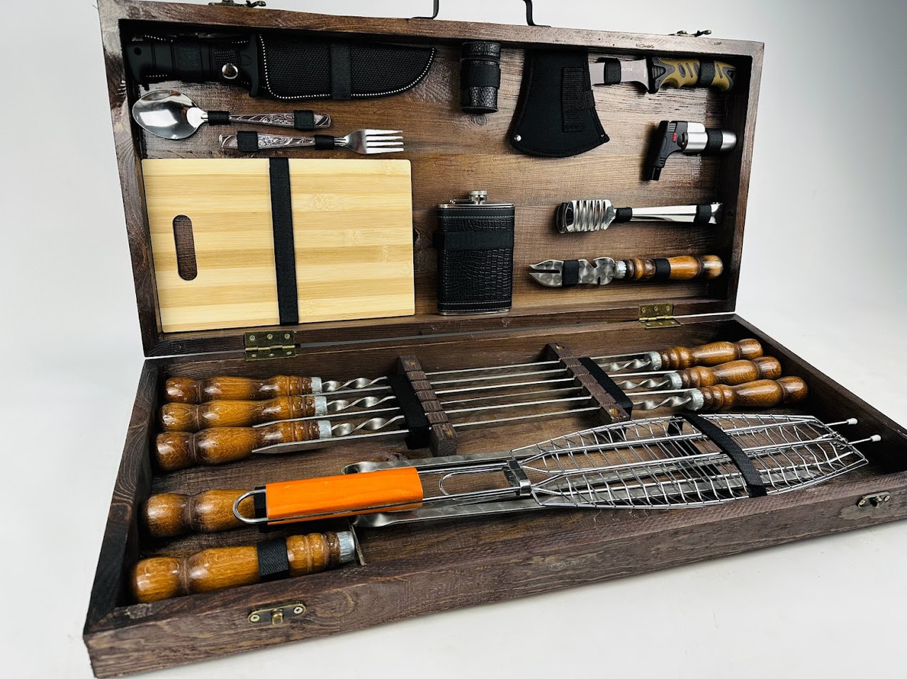 Набір шампурів у кейсі НАБІР ПОДАРУННИЙ ДЛЯ ПІКНИКА КАШЛИЧНИК ЛАЙТ КІЗЛЯР Докладніше Ідеальний подарунок чоловікові, фото 1