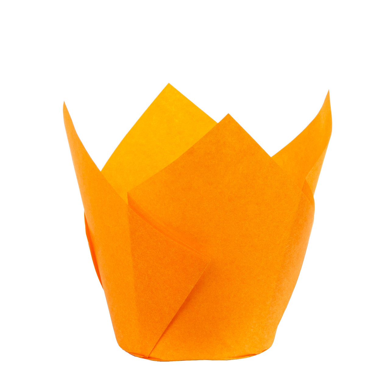 Паперова форма для кексів "Тюльпан" (50х60/80) (50 шт), помаранчева, фото 1
