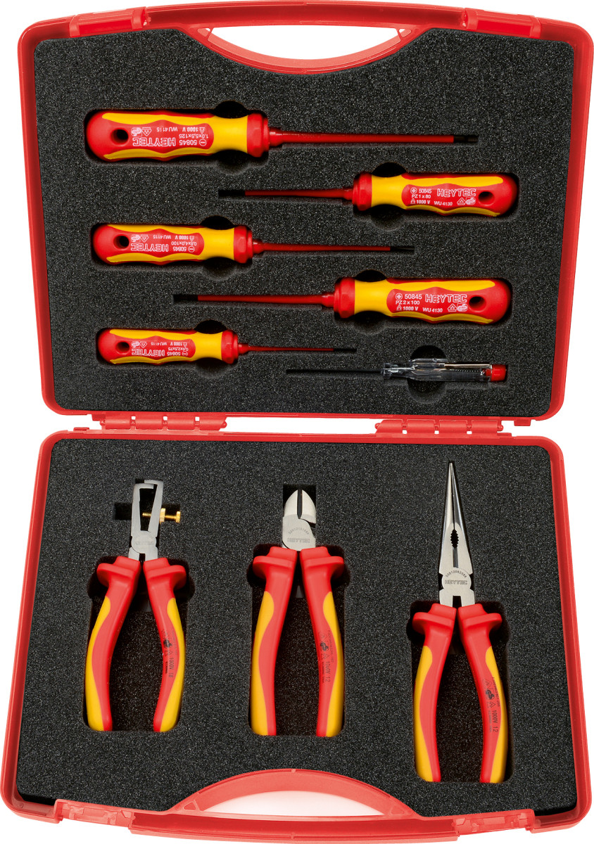 Набір діелектричного інструменту VDE 1000V, 9 пр.,в кейсі, HEYTEC (Німеччина), фото 1
