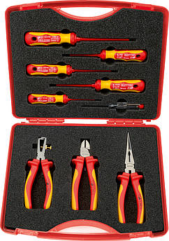 Набір діелектричного інструменту VDE 1000V, 9 пр.,в кейсі, HEYTEC (Німеччина)