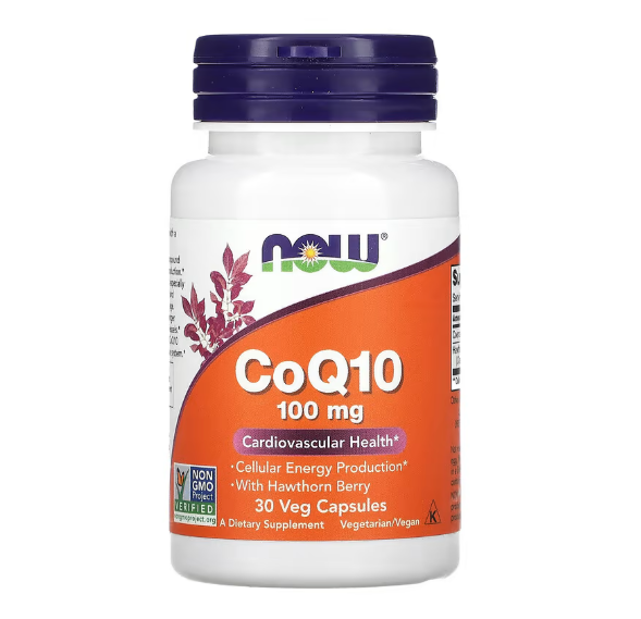 Коензим Q10 NOW Foods 100 мг 30 рослинних капсул, фото 1