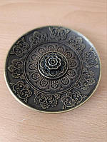Металева тарілочка для благовоній «Дракон і Квіти» (10 см)