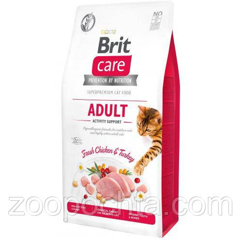Сухий корм Brit Care Cat GF Adult Activity Support для котів, що живуть на вулиці, індичка та курка, 7 кг, фото 1