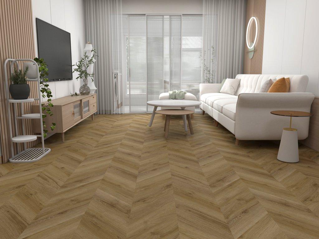 Вінілова підлога SPC AQUA Profi Дуб Selena французька ялинка (шеврон) 33 клас 5мм, фото 1