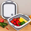 Складна дошка для обробки, з мискою 3 в 1 Chopping Board, Біло-сіра / Дошка кухонна з клапаном для зливу