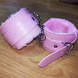 Рожеві наручники для сексуальних ігор у стилі БДСМ, Хутряні фіксатори для рук, Інтимні іграшки, фото 9