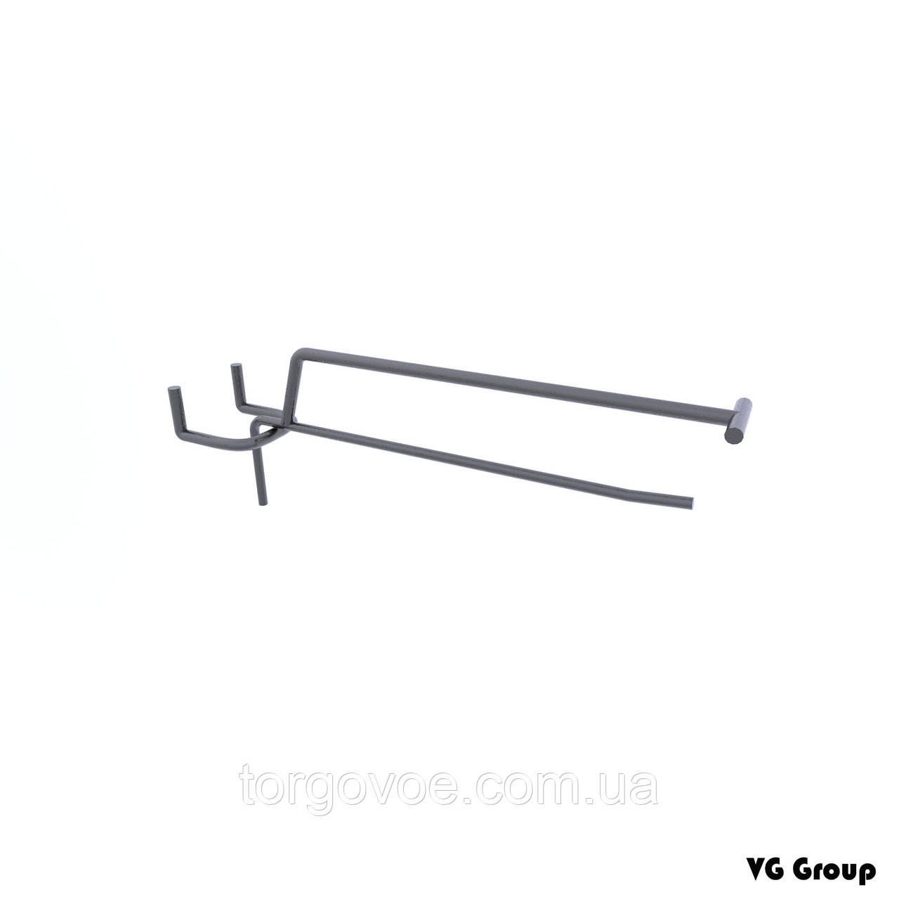 Гачки торговельні на перфорацію одинарні з цінником для магазину. Довжина 10 см, товщина 5мм., фото 1