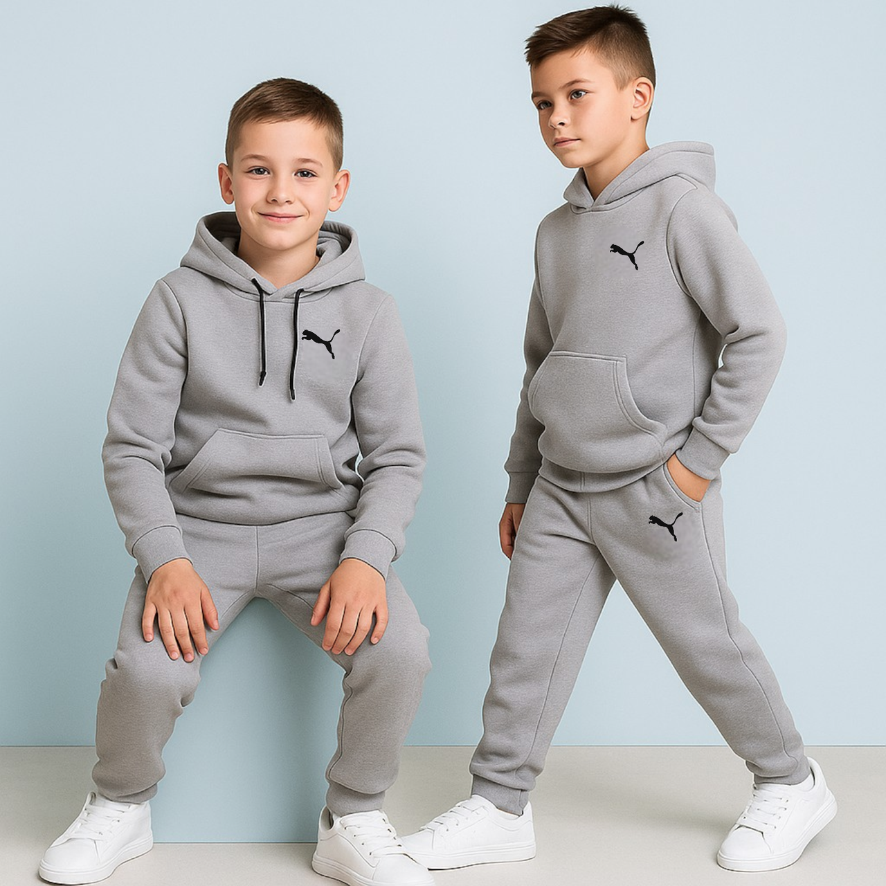 Теплий Костюм на флісі для хлопчика 104-110 см 003336 Туреччина Сірий