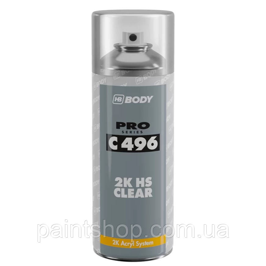 Лак аерозольний глянцевий HB Body С496 2К HS Clear Spray 400 мл, фото 1
