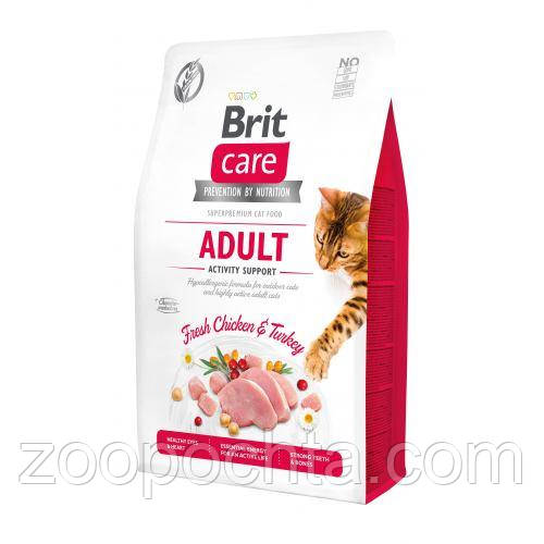 Сухий корм Brit Care Cat GF Adult Activity Support для котів, що живуть на вулиці, індичка та курка, 400 гр, фото 1
