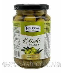 Оливки зелені без кісточки Helcom 330 гр скло, фото 1