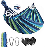 Двомісний гамак з планкою SUMMER Зелений XXL 200х150 WCG Planetsport