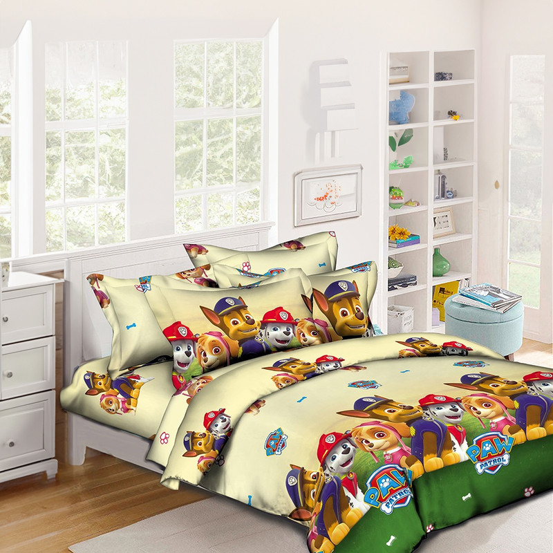 Наволочка на блискавці 70х70 (Бязь) | Від виробника "Королева Ночі" | Щенячий патруль на жовтому, фото 1