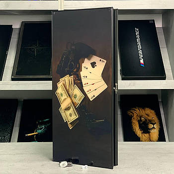 Нарди зі скла індивідуальний дизайн 61×27×5 см подарункові