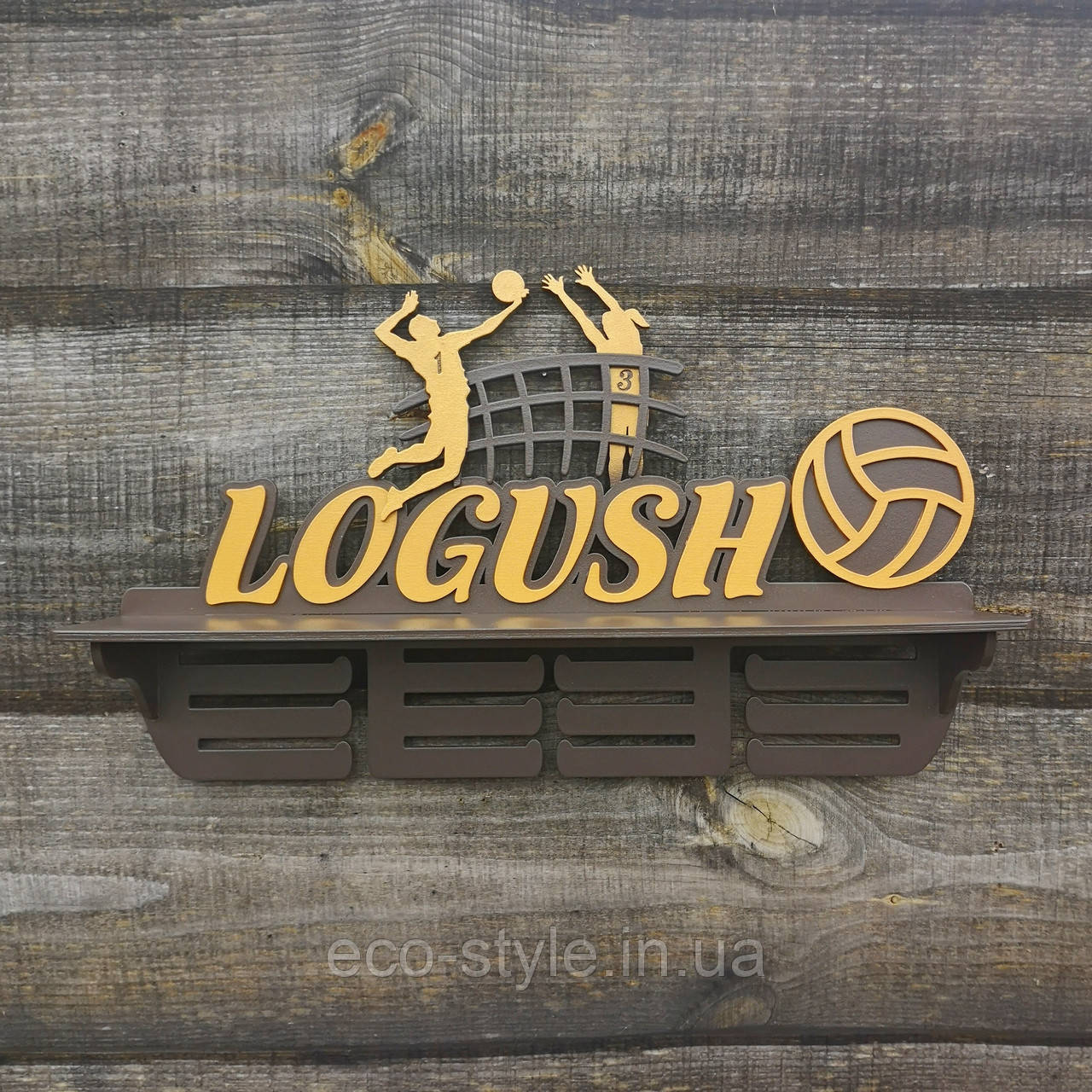 Полиця для кубків і медалей для волейболу. Медальниця волейбол. Холдер для медалей. Полиця для кубків на замовлення, фото 1