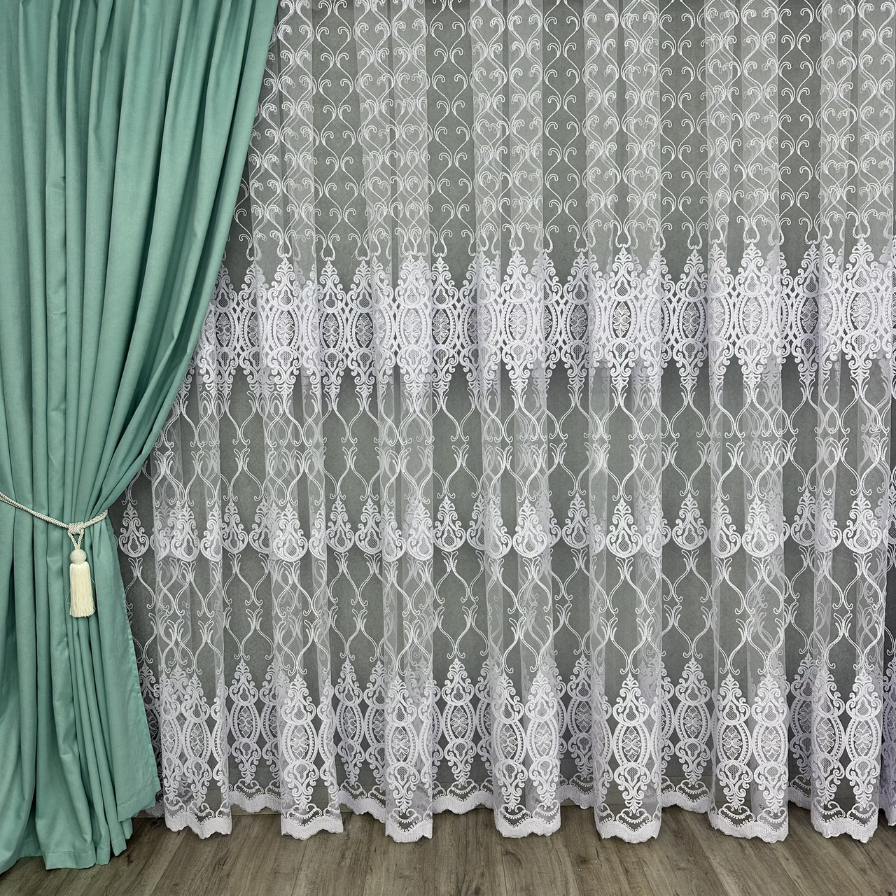 Фатиновий тюль з шиніловою ниткою №116188 на відріз