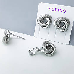 Набір Вузлики з насічками, сержки цвяшки; медичне золото Xuping, родій