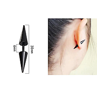 Чорні готичні сережки з шипами шипи круглі чоловічі 1шт