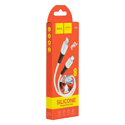 Кабель USB Hoco X82 Lightning, білий, 2.4А (Hoco X82)