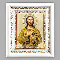 Ікона Алексій людина Божа святий преподобний, лик 15х18 см, у білому дерев'яному кіоті