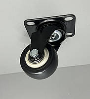 Колесо меблеве гумове поворотне на майданчику D=50 мм, висота 68мм з підшипником, меблевий надійний ролик