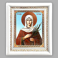 Ікона Тетяна свята мучениця, лик 15х18 см, в білому дерев'яному кіоті