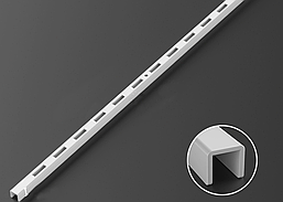 Рейка одинарна біла пристінна 2м напрямна,номер 1.