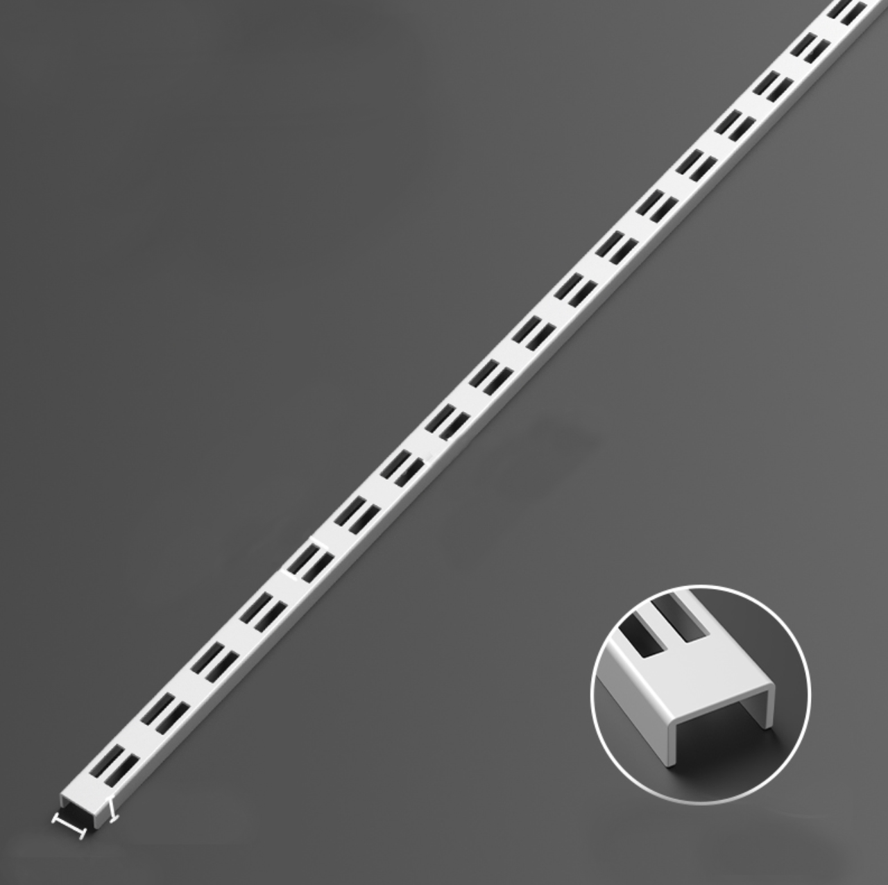 Посилена рейка настінна подвійна 2 м біла (профіль 2 мм)