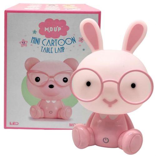 Нічник "Зайчик в окулярах" USB (РОЖЕВИЙ), фото 1