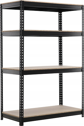 Стелаж металевий (180 x 150 x 60 см) 4 полиці, навантаження - 500 кг на полицю, Чорний, фото 1