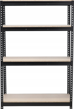 Стелаж металевий (180 x 150 x 60 см) 4 полиці, навантаження - 500 кг на полицю, Чорний, фото 2